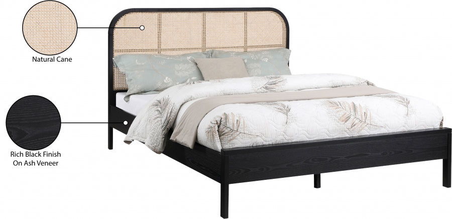 Siena Ash Wood Full Bed (3 Boxes) Black - SienaBlack-F