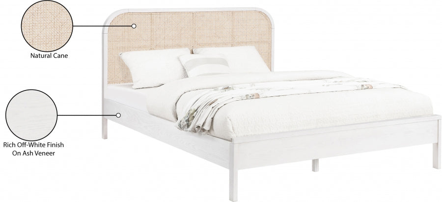 Siena Ash Wood Full Bed (3 Boxes) White - SienaWhite-F