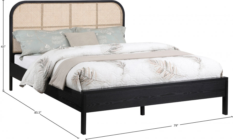 Siena Ash Wood King Bed (3 Boxes) Black - SienaBlack-K