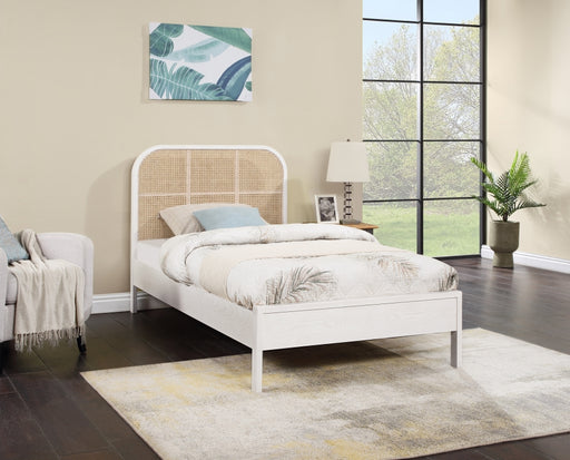 Siena Ash Wood Twin Bed (3 Boxes) White - SienaWhite-T