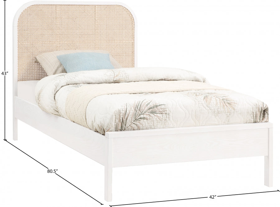 Siena Ash Wood Twin Bed (3 Boxes) White - SienaWhite-T