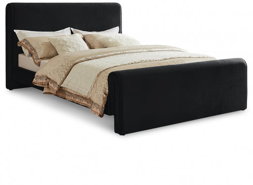 Sloan Velvet Full Bed (3 Boxes) Black - SloanBlack-F