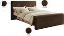 Sloan Velvet King Bed (3 Boxes) Brown - SloanBrown-K