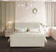 Sloan Velvet King Bed (3 Boxes) Cream - SloanCream-K