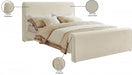 Sloan Velvet King Bed (3 Boxes) Cream - SloanCream-K