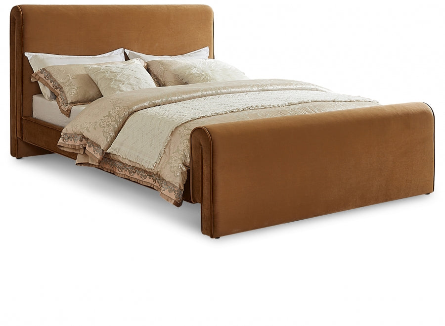 Sloan Velvet King Bed (3 Boxes) Saddle - SloanSaddle-K