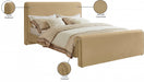 Sloan Velvet Queen Bed (3 Boxes) Camel - SloanCamel-Q