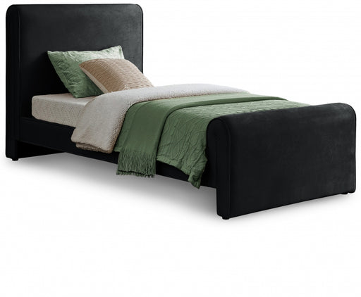 Sloan Velvet Twin Bed (3 Boxes) Black - SloanBlack-T