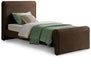 Sloan Velvet Twin Bed (3 Boxes) Brown - SloanBrown-T