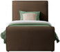 Sloan Velvet Twin Bed (3 Boxes) Brown - SloanBrown-T