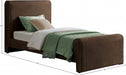 Sloan Velvet Twin Bed (3 Boxes) Brown - SloanBrown-T