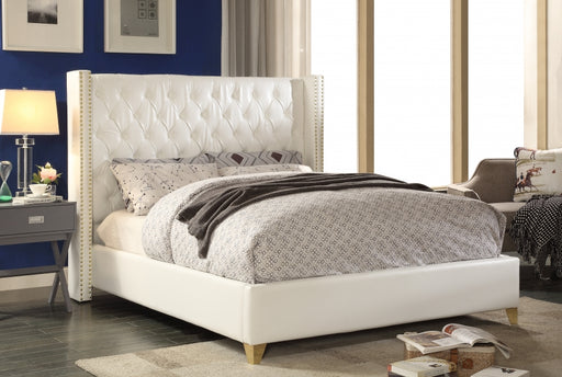 Soho White Bonded Leather King Bed White - SohoWhite-K