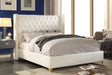 Soho White Bonded Leather Queen Bed White - SohoWhite-Q