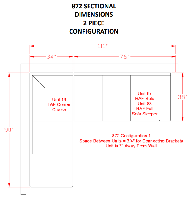 [SPECIAL] Altari Slate LAF Full Sleeper Sectional - Gate Furniture