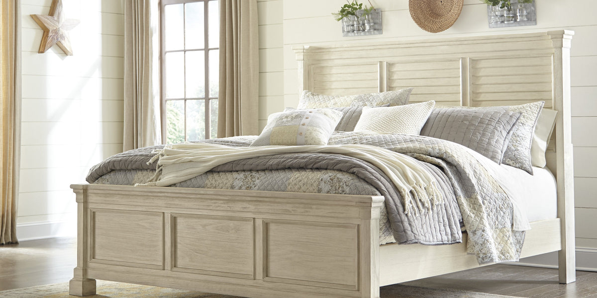 Bolanburg white louvered panel shop bedroom set