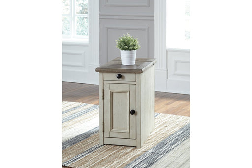 [SPECIAL] Bolanburg Two-tone Chairside End Table with USB Ports & Outlets - T637-7 - Gate Furniture