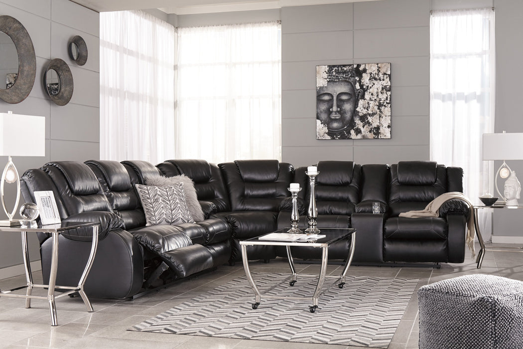 Black leather reclining sectional hot sale