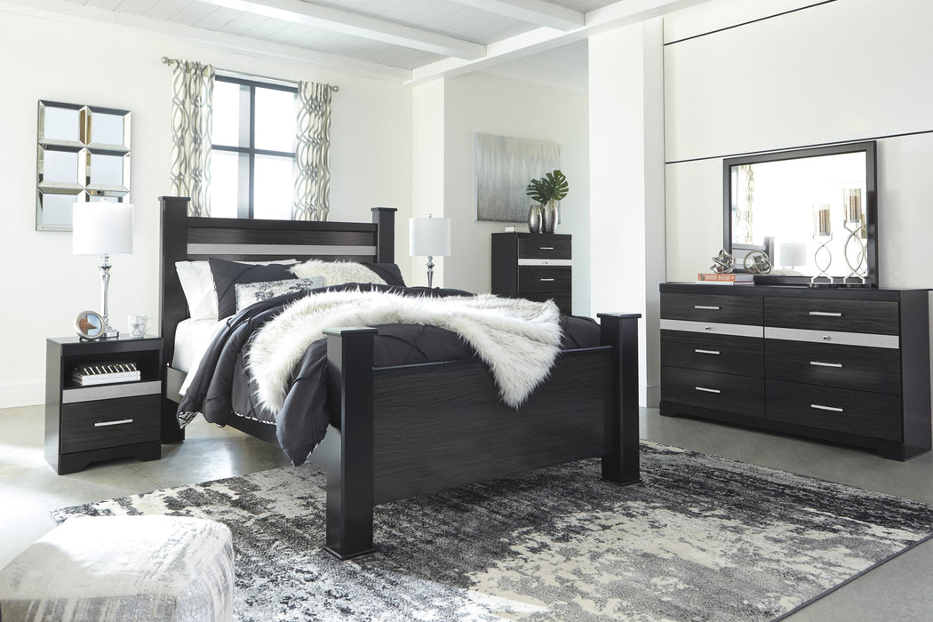 DOMINIC Black Queen Poster Bedroom Set-Clearance