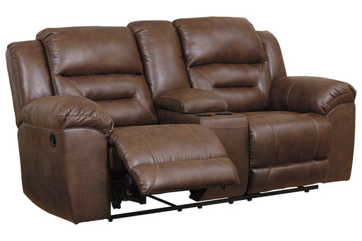 Stoneland Chocolate Reclining Loveseat with Console - 3990494 - Gate Furniture