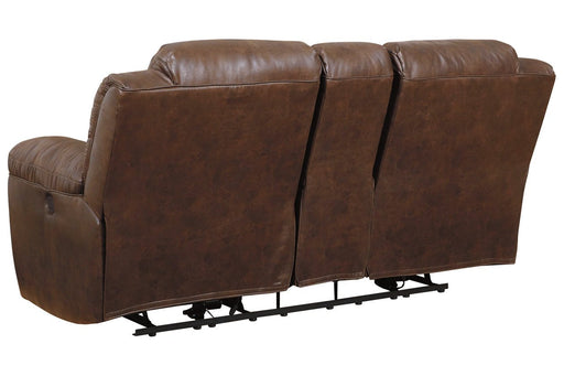 Stoneland Chocolate Reclining Loveseat with Console - 3990494 - Gate Furniture