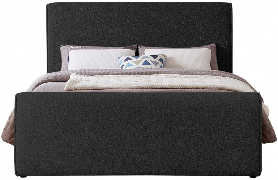 Stylus Boucle Fabric Full Bed (3 Boxes) Black - StylusBlack-F