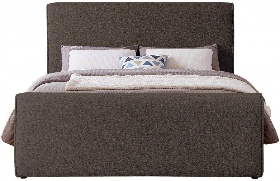 Stylus Boucle Fabric Full Bed (3 Boxes) Brown - StylusBrown-F