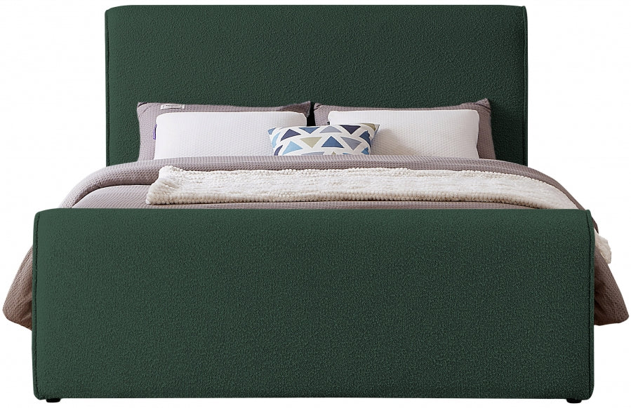 Stylus Boucle Fabric Full Bed (3 Boxes) Green - StylusGreen-F