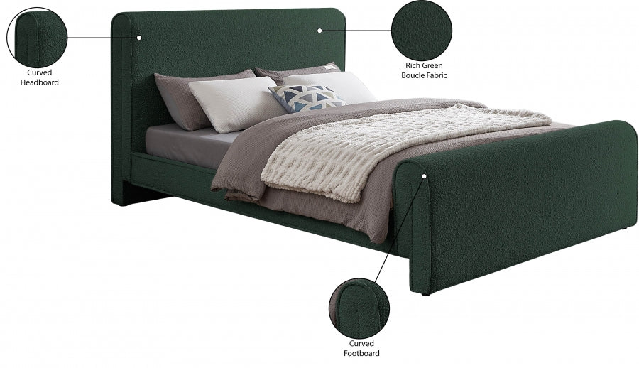 Stylus Boucle Fabric Full Bed (3 Boxes) Green - StylusGreen-F