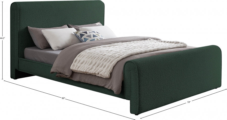 Stylus Boucle Fabric Full Bed (3 Boxes) Green - StylusGreen-F