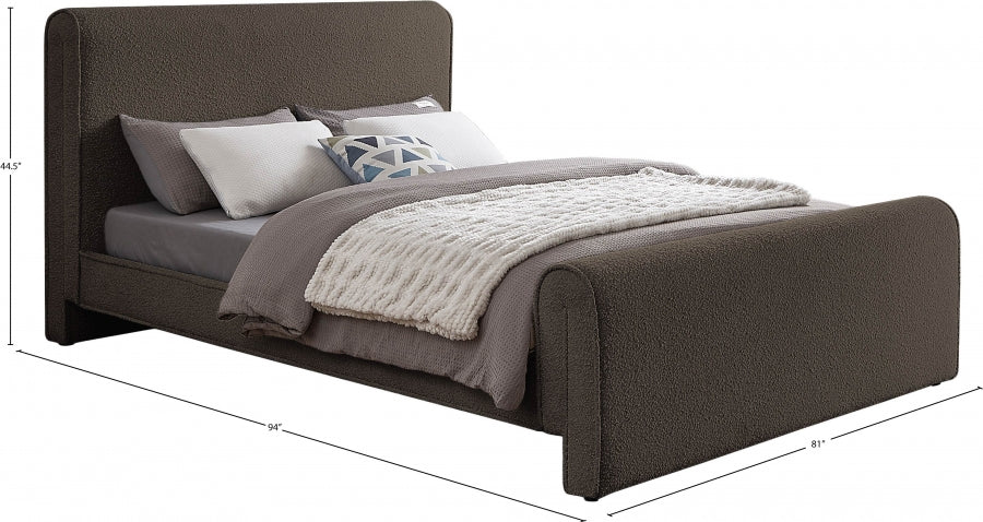 Stylus Boucle Fabric King Bed (3 Boxes) Brown - StylusBrown-K