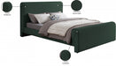 Stylus Boucle Fabric Queen Bed (3 Boxes) Green - StylusGreen-Q