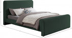 Stylus Boucle Fabric Queen Bed (3 Boxes) Green - StylusGreen-Q