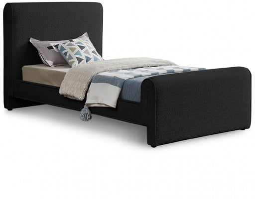 Stylus Boucle Fabric Twin Bed (3 Boxes) Black - StylusBlack-T