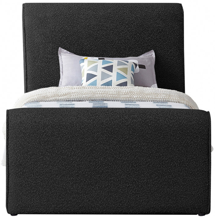 Stylus Boucle Fabric Twin Bed (3 Boxes) Black - StylusBlack-T