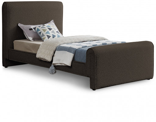 Stylus Boucle Fabric Twin Bed (3 Boxes) Brown - StylusBrown-T