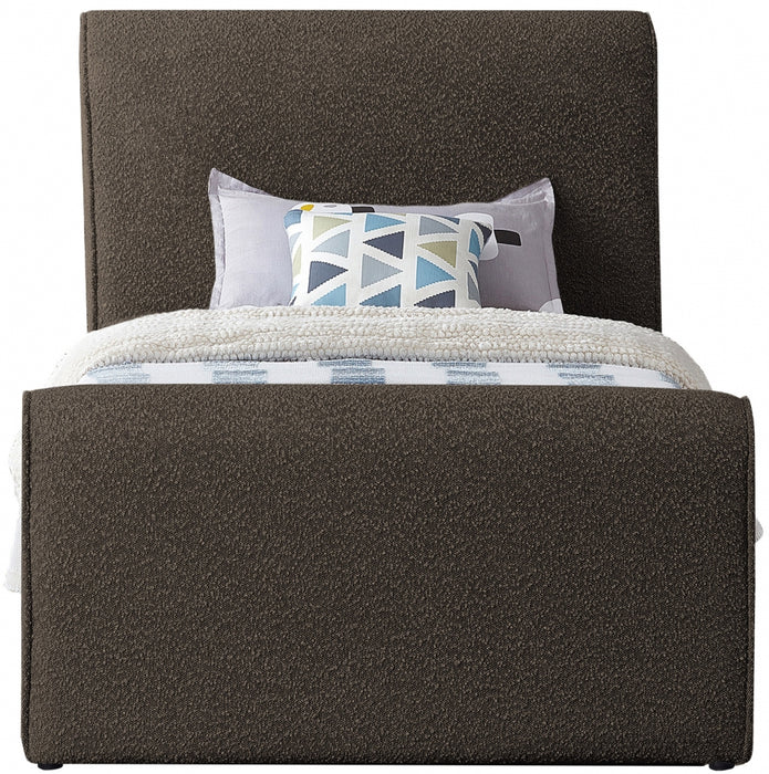 Stylus Boucle Fabric Twin Bed (3 Boxes) Brown - StylusBrown-T