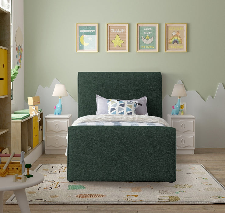 Stylus Boucle Fabric Twin Bed (3 Boxes) Green - StylusGreen-T