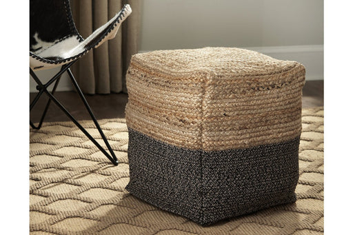 Sweed Valley Natural/Black Pouf - A1000422 - Gate Furniture