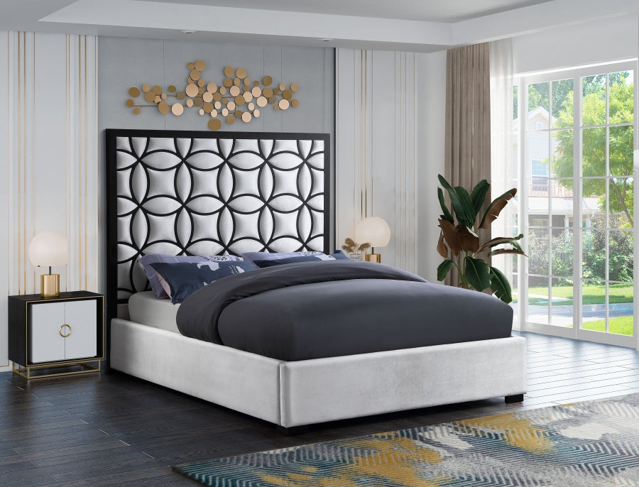 Taj Velvet King Bed Cream - TajWhite-K