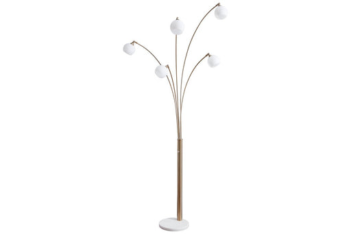 Taliya Champagne/White Arc Lamp - L725119 - Gate Furniture