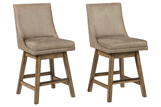 Tallenger Beige Counter Height Bar Stool (Set of 2) - D380-524 - Gate Furniture