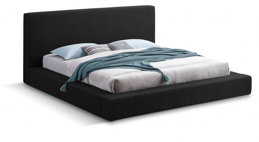 Terra Boucle Fabric Full Bed Black - TerraBlack-F