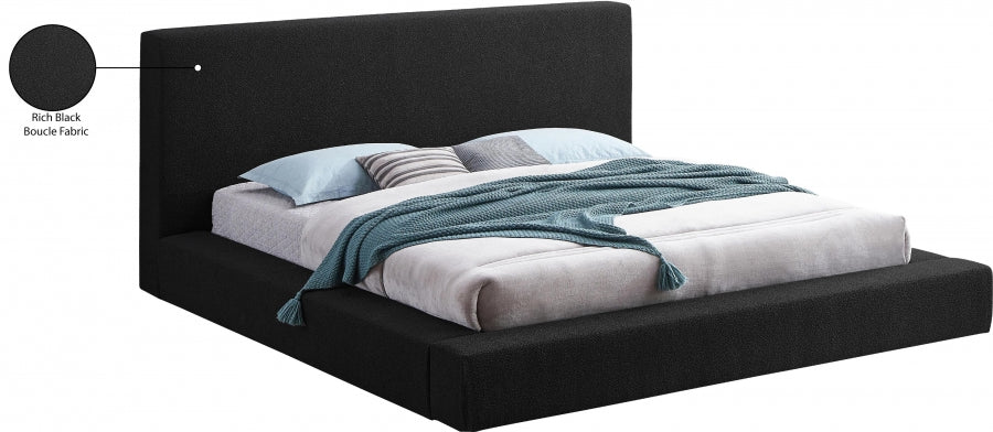 Terra Boucle Fabric Full Bed Black - TerraBlack-F