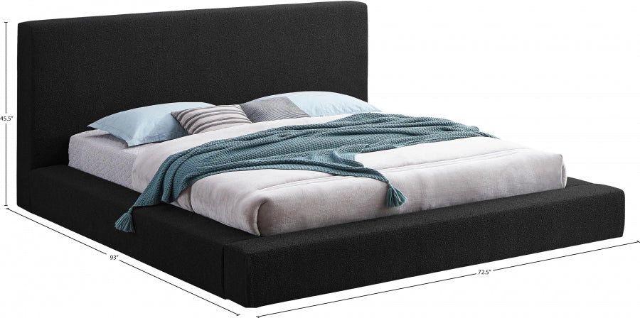 Terra Boucle Fabric Full Bed Black - TerraBlack-F