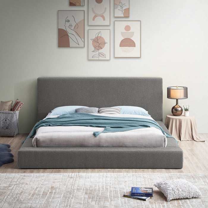 Terra Boucle Fabric Full Bed Grey - TerraGrey-F