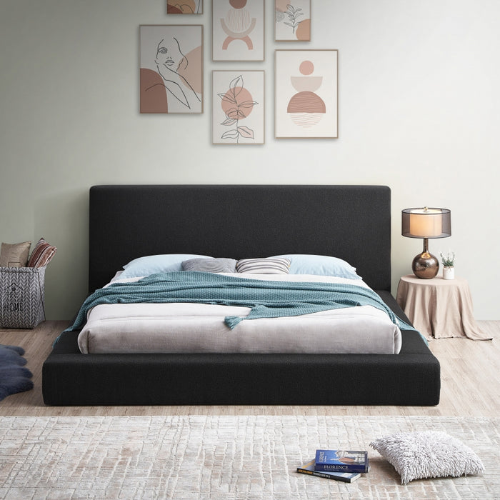 Terra Boucle Fabric King Bed Black - TerraBlack-K