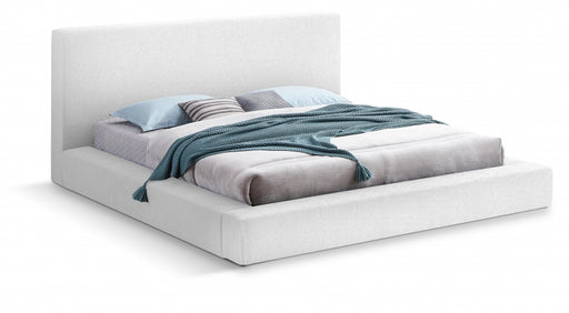 Terra Boucle Fabric King Bed White - TerraWhite-K