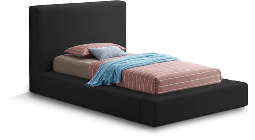 Terra Boucle Fabric Twin Bed Black - TerraBlack-T