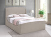 Tess Velvet King Bed (3 Boxes) Beige - TessBeige-K