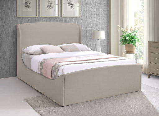 Tess Velvet King Bed (3 Boxes) Beige - TessBeige-K